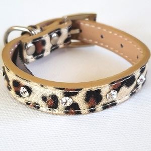 PET Collar Animal Print & Faux Diamonds
